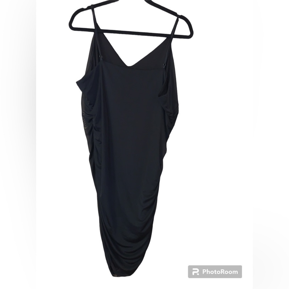 NWT BP 3X black midi sexy dress plus size will fit 1X rouched
